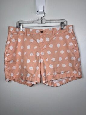 Old Navy Preppy Peach Citrus Print Flat-Front Chino Shorts